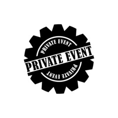 Private event sign icon isolated on white background