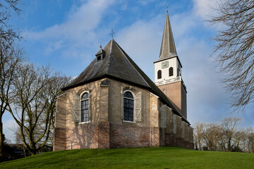 Fototapeta na wymiar Kerk op de Hoogte in Wolvega, Friesland province, The Netherlands