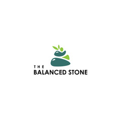 Minimalist colorful THE BALANCED STONE logo design