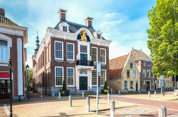 HISTORICAL 1730 // The historical town hall of Harlingen at the Noorderhaven, Friesland Province, The Netherlands