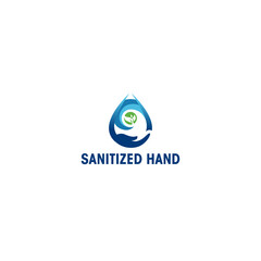Modern colorful design SANITIZED HAND logo design