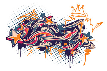 Bright colored funky abstract graffiti arrows background
