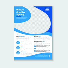 Modern Blue Corporate Business Flyer, Book Cover Template