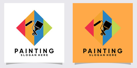 panting logo design with creative concept