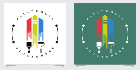 paint house logo design with creative concept