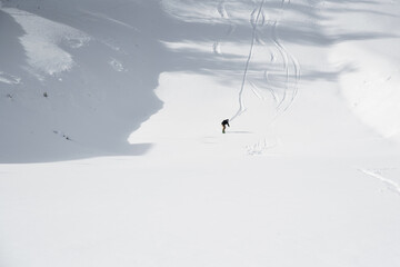 A ski track set in the Callaghan Valley - sport active photo with space for your montage -...
