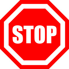 Red Stop Sign isolated on white background. Traffic regulatory warning stop symbol..eps