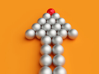 Leader leads the team forward. Business concepts