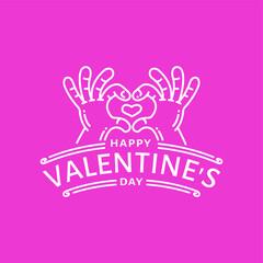 illustration of hand gesture forming a love heart in outline style.