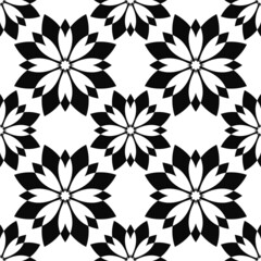 Simple regular graphic design with abstract shapes...Black and white design as seamless pattern. Abstract background for textile design, surface textures, wrapping paper.Simple regular graphic design.