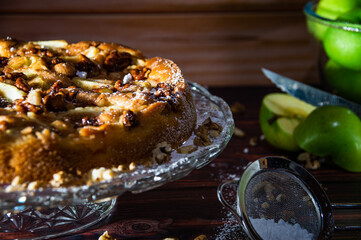 Nicely decorated apple pie.