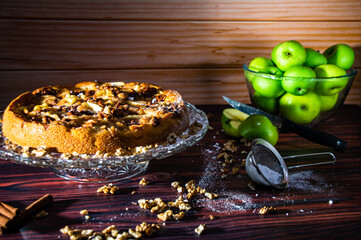 Nicely decorated apple pie.