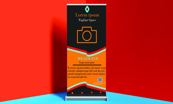 Roll-Up banner 
Dimension : 36 in x 72 in, Bleed : 0.25 in
Colour Mode : CMYK
https://dribbble.com/Porshianowrin