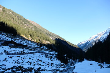 Beautiful snowy mountain landscape - 477830918