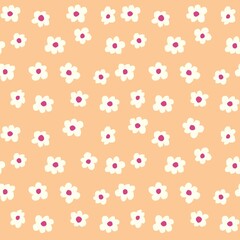 Hand drawn cute floral seamless pattern