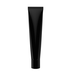 Black cream tube cosmetic container Isolated on white