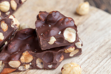 homemade chocolate with a large number of nuts
