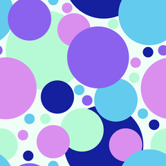 Large circles of different colors on a white background. Seamless geometric background for any use.