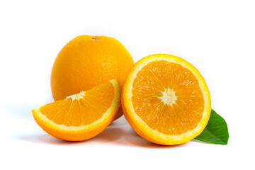 fresh orange isolated on white background