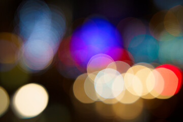Colorful bokeh after a photo with a 75 millimeter lens in the city