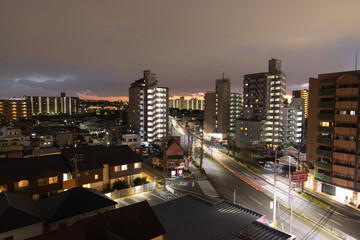 とても美しい日本のベッドタウンの夜景