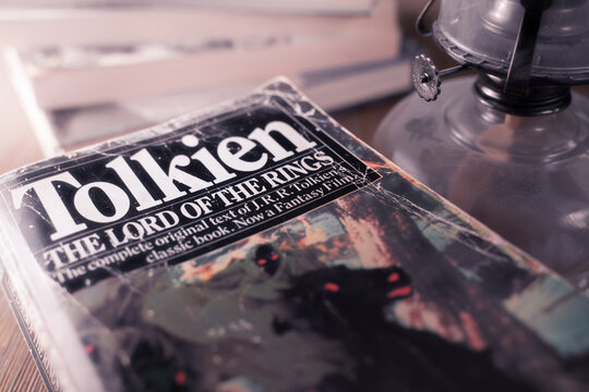 Celadna, Czechia - 04.03.2021: Vintage paperback edition of Tolkien's Lord Of The Rings.