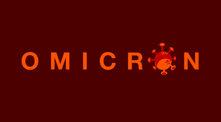red Omicron Corona Virus Illustration symbol tex