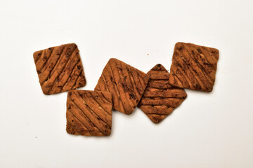 choco chip biscuit isolated on white background