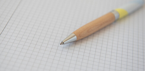 Bloc de feuilles quadrillées avec stylo pour trouver l'inspiration, écrire, travailler, prendre des notes, étudier, blogger ...