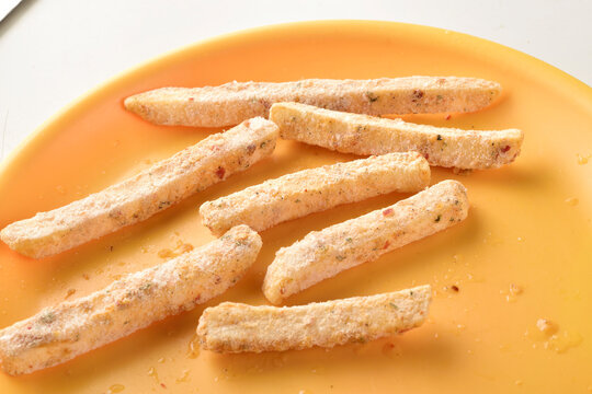 Frozen fench fries in plate