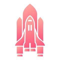 Vector Space Shuttle Glyph Gradient Icon Design