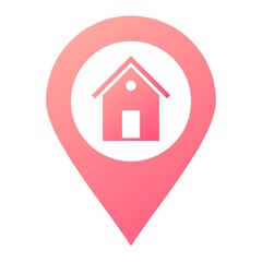 Vector House Location Glyph Gradient Icon Design