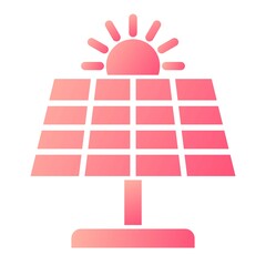 Vector Solar Energy Glyph Gradient Icon Design