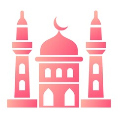 Vector Mosque Glyph Gradient Icon Design