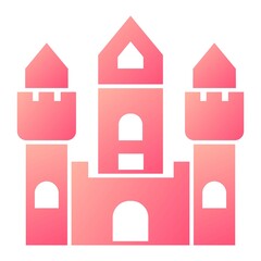 Vector Castle Glyph Gradient Icon Design