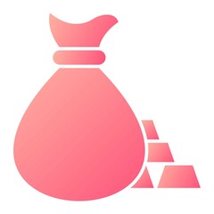  Vector Money bag Glyph Gradient Icon Design