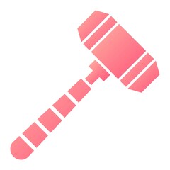 Vector Hammer Glyph Gradient Icon Design