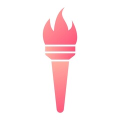 Vector Torch Glyph Gradient Icon Design