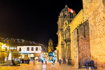 Basilica of La Merced in the old town of Cusco in Peru