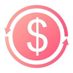 Vector Money Flow Glyph Gradient Icon Design