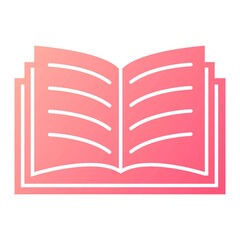 Vector Open Book Glyph Gradient Icon Design