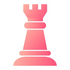 Vector Chess Piece Glyph Gradient Icon Design
