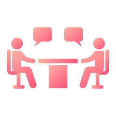Vector Meeting Glyph Gradient Icon Design