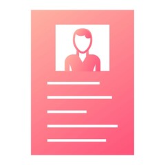 Fototapeta premium Vector Cv Glyph Gradient Icon Design