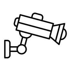 Cctv Vector Outline Icon Isolated On White Background