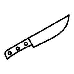 Knife Vector Outline Icon Isolated On White Background