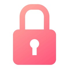 Vector Padlock Glyph Gradient Icon Design