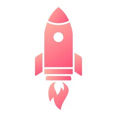 Vector Rocketship Glyph Gradient Icon Design