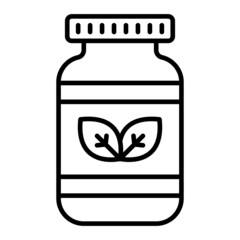 Jars Vector Outline Icon Isolated On White Background