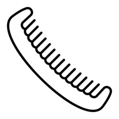 Hair Comb Vector Outline Icon Isolated On White Background